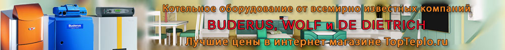 Котельное оборудование от всемирно известных компаний BUDERUS, WOLF и DE DIETRICH