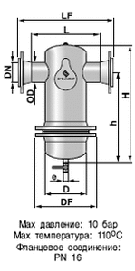 Сепаратор микропузырьков и шлама Spirocombi /сварка/ сталь 37, артикул BC065L (Spirovent) 