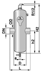 Сепаратор микропузырьков и шлама Spirocombi /сварка/ сталь 37, артикул BC100L (Spirovent)