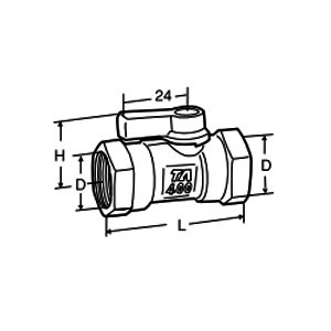 Tour & Andersson Шаровый кран TA400, ссиней ручкой, DN10, внутренняя резьба G3/8", PN10, AMETAL, 58403610 