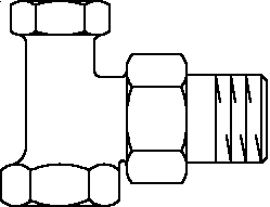 "Combi 2" вентиль на обр. подводку Oventrop Ду15, 1/2", из латуни, угловой, никелир. арт. 1091062