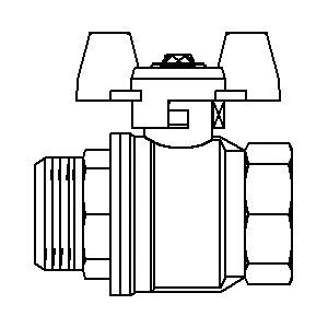 "Optibal" шар. кран, маховик из алюминия Ду32, G 1 1/4" ВР, G 1 1/4" НР, PN20, PN16, латунь Артикул №: 1076310 